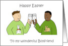 Happy Easter Interracial Male Couple Humor card