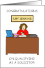 Congratulations on Qualifying as a Solicitor for Her Cartoon card