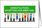 Congratulations on Getting Your Green Card Cartoon Group of People card