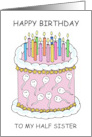 Happy Birthday to Half Sister Sperm Donor Conceived Cartoon Humor card