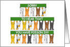 Get Well Soon from Poison Ivy Cartoon Cats Holding Banners card