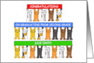 Congratulations Second Grade Graduate Cartoon Cats to Personalize card