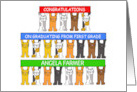 Congratulations First Grade Graduate Cartoon Cats to Personalize card