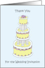 Thank You for Wedding Invitation Stylish Pastel Colored Cake card