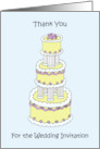 Thank You for Wedding Invitation Stylish Pastel Colored Cake card