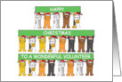 Happy Christmas to Volunteer Cartoon Cats Wearing Santa Hats card