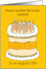 Golden Birthday 15 on the 15th to Personalize with Any Name card