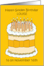 Golden Birthday 16 on the 16th to Personalize any Name card