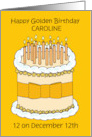 Golden Birthday 12 on the 12th to Personalize Any Name Any Date card