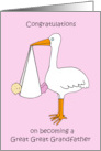 Congratulations on Becoming a Great Great Grandfather to Baby Girl card