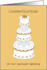 Congratulations on Halloween Wedding Stylish Cake Illustration card