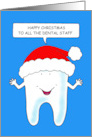 Happy Christmas to all the Dental Staff Talking Cartoon Tooth card