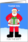 Thank you for the Christmas Gift Cartoon Father Christmas card