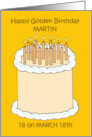 Golden Birthday 18 on the 18th to Personalize with Any Name card