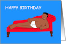 Happy Birthday Cartoon African American Man in Underpants card