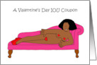Valentine’s Day IOU Coupon African American Lady Wearing Hearts card