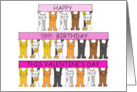 Birthday on Valentine’s Day to Personalize with Any Age Cute Cats card