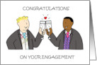 Congratulations Gay Multi Racial Male Couple on Engagement card