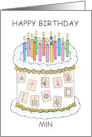 Happy Mahjong Birthday Cake and Candles to Personalize Any Name card