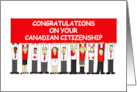Congratulations on Canadian Citizenship Cartoon Group of People card