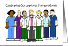 Occupational Therapy Month Cartoon Group of Occuapational Therapists. card