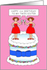 Happy Birthday to Twin Sister to Personalize with Any Age Cute Cake card