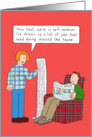 Coronavirus Self-isolation Cartoon Couple Chores Humor card
