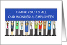 Coronavirus Thank You to Employees, Cartoon Group with a Banner. card