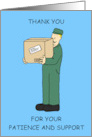 Coronavirus Thank You to Customer Cartoon Delivery Man card