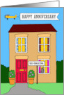 Coronavirus Self-isolation Happy Anniversary Cartoon House card