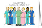 Coronavirus National Nurses Day Cartoon Group in Scrubs card