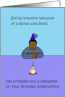 Coronavirus Self-isolation Birthday Cartoon for African American Male card