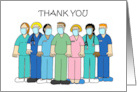 Coronavirus Thank you To Medical Staff Cartoon Group in Face Masks card