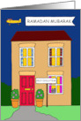 Coronavirus Self-isolation Ramadan Mubarak Cartoon House card