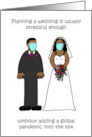 Coronavirus Wedding Planning Stress Cartoon African American Couple card