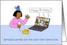 Coronavirus Social Distancing Birthday Party African American Lady card