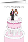 Happy Wedding Anniversary to Wife African American Cartoon Couple card