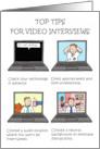 Good Luck Remote Online Video Interview Cartoon Top Tips for Success card