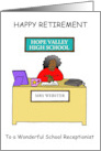 Happy Retirement to School Receptionist African American Lady card