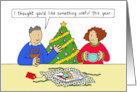 Covid 19 Christmas Cartoon Humor the Unwelcome Gift of a Face Mask card