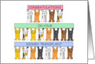 Congratulations on Kidney Transplant Cartoon Kittens Holding Banners card