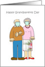 Happy Grandparents Day Covid 19 Self-isolating Cartoon Couple card