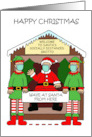 Covid 19 Happy Christmas, Santa’s Socially Distanced Grotto Cartoon card