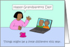 Happy Grandparents Day African American Couple Covid 19 Cartoon card