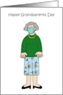 Happy Grandparents Day September 8th Cartoon Grandma in Face Mask card