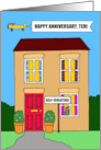 Happy Anniversary Teri Self-isolation House Cartoon card