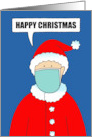 Happy Christmas Covid 19 Father Christmas in a Face Mask Cartoon card