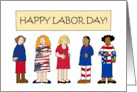 Labour Day Humor Cartoon Pregnant Ladies in a Group with a Banner card