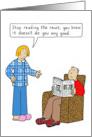 Covid 19 Don’t Read the News Cartoon Couple Humor Thinking of You card