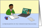 Covid 19 Distance Learning Congratulations African American Male card